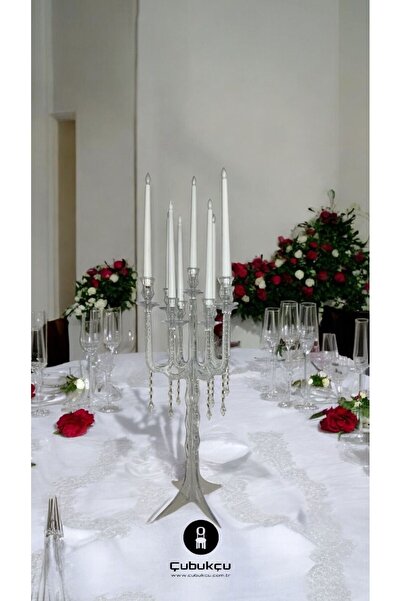 cubukcu org malzemeleri yıldız şamdan şeffaf mumluk (9 mumlu )