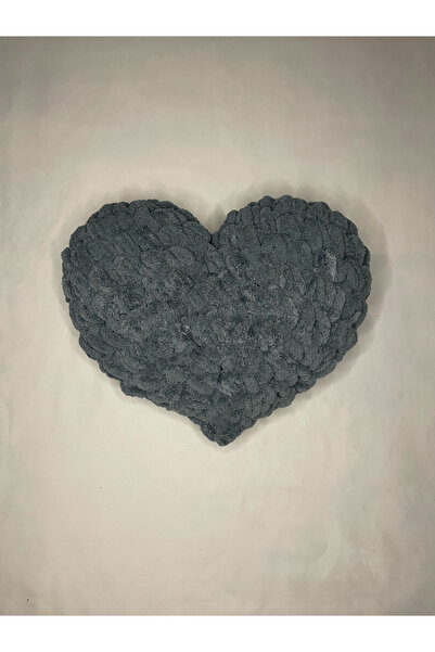 Generic Brand Hand Knitted Puffy Heart Pillow Decorative Gift 25 X 25 cm - Da...