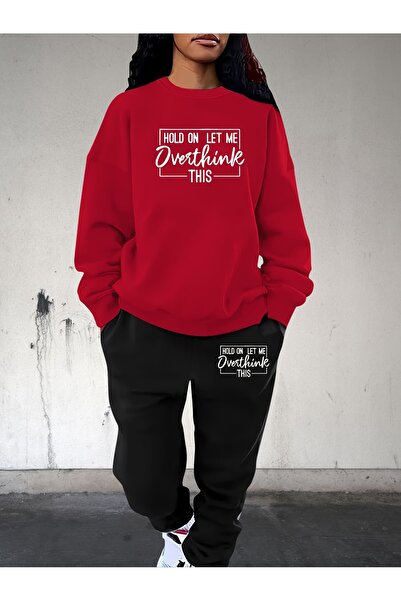 MODAVİBE طقم علوي سفلي مطبوع - مقاس كبير، طقم رياضي مكون من قطعتين، طقم رياضي...