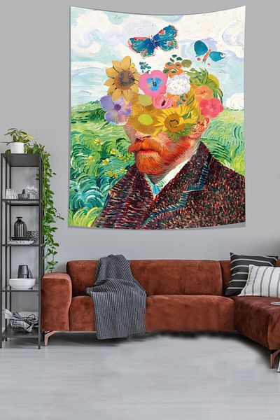 on the clouds Vincent Van Gogh Flower Headless Fabric Ταπετσαρία τοίχου - Ταπετσαρία