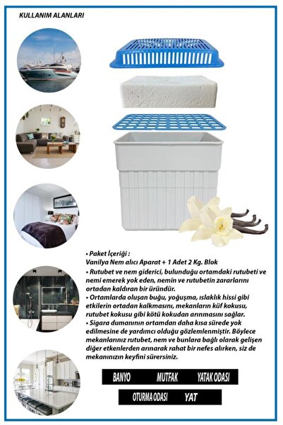 Saban 2 Kg. Dikdörtgen Nem Alıcı Aparat Vanilya ( 2 Kg. Blok )
