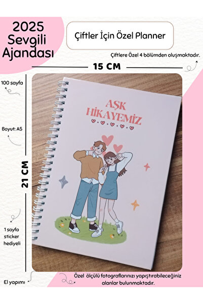 Else Craft Sevgili Ajandası -Çiftler İçin -Özel Planner |Anılarınızı Planlayı...
