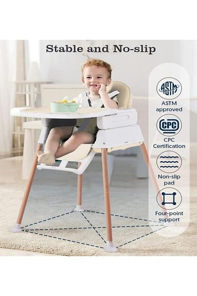 Cady One 7-in-1 Adjustable And Foldable, 5-point Safety Belt Baby Dining Chair