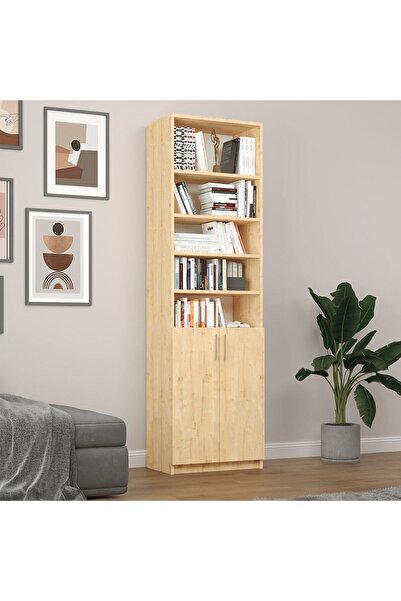 asratrend Asra Trend MDF Safir Meşe Kapaklı Kitaplık –Ayarlanabilir Raf,Ev&Of...