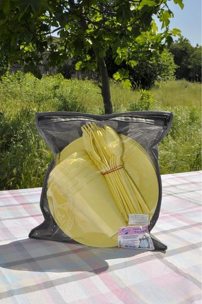 Saban Picnic Set with Bag Yellow 30 Pieces