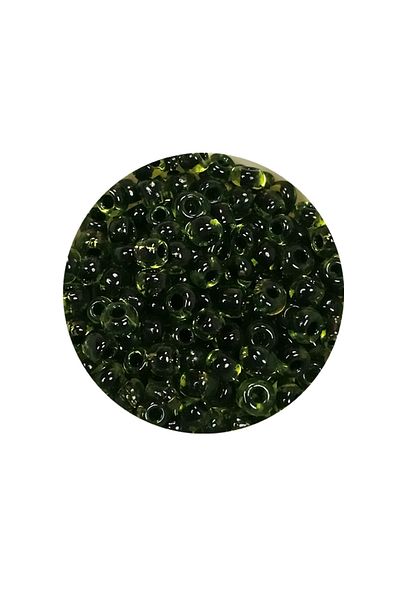 STUMBANNG Bulky Glass Sand Beads (8/0) 3 mm - 20 Grams - Transparent Green Black - Bnc179
