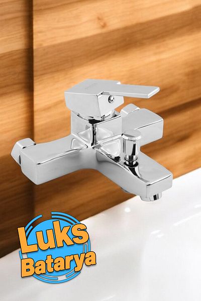 Badem10 Side Mix Bathroom Faucet Wall Mounted Sink Kitchen Shower Tap Faucet Hot Cold Double Water Inlet