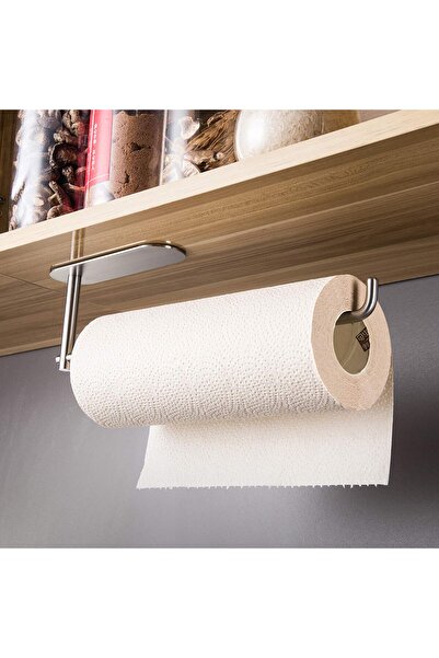 DELTAHOME Paslanmaz Çelik Yapışkanlı Kağıt Havluluk - Tuvalet Kağıtlığı - 2 Adet Askılık SET