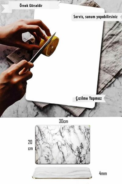 Saban Glass Cutting Plate/Cutboard Ezgi Marble 20 X 30cm
