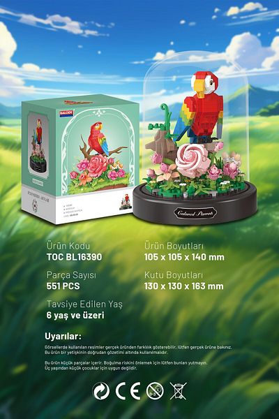 balody Fanous Animal Series – Macaw Parrot (Bl16390) – Microblock Building Toys Set