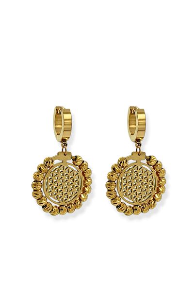 Çlk Accessories الصلب دوريكا نموذج زهرة الحياة هوب القرط
