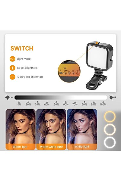 Concord Cep Telefonu Dolgu Işığı, Canlı Yayın Için Mini Taşınabilir Kısılabilir Yüksek Parlaklık AY-83