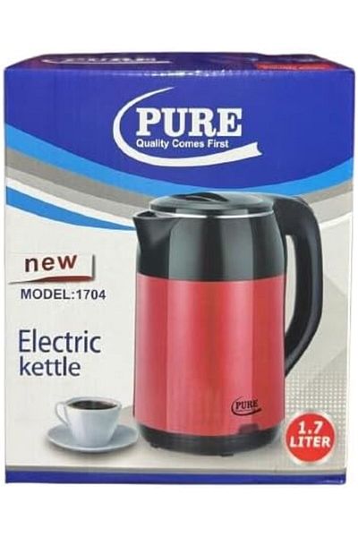 Pure Stainless Steel 1500W Electric Kettle 1704 – Safe & Durable Design 1.7L