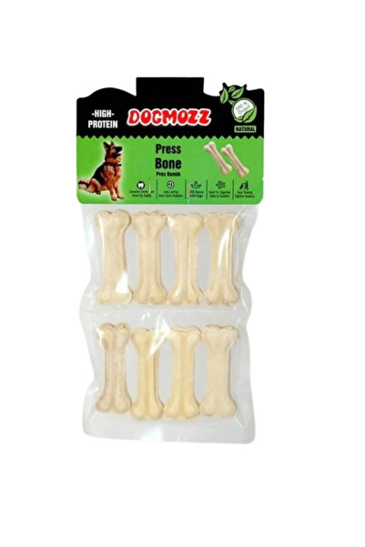 Genel Markalar Premium Deri Pres Köpek Kemiği Beyaz 8x7 Cm