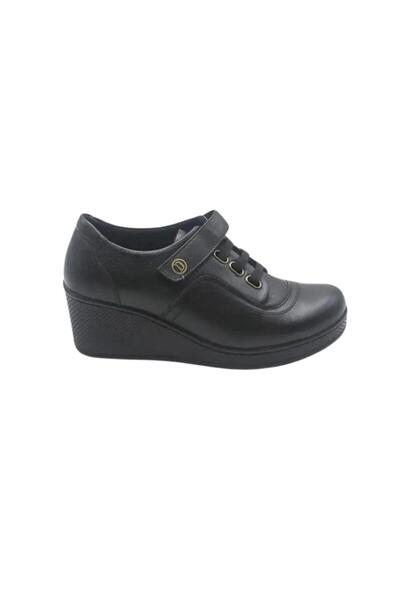 Castle Black 22521-1 Daily Women's Filled Heeled Genuine Leather Shoes