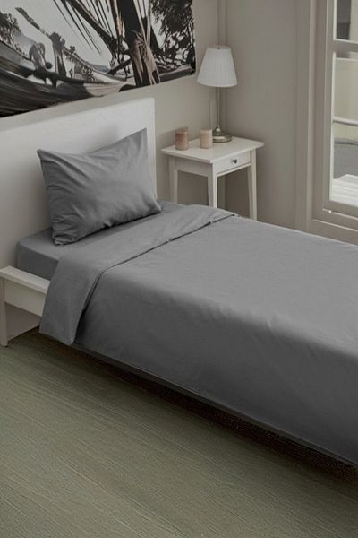 MORRİVAL Σετ Παπλωματοθήκη Μονό Γκρι 120x200 - 155x215 3 τεμάχια