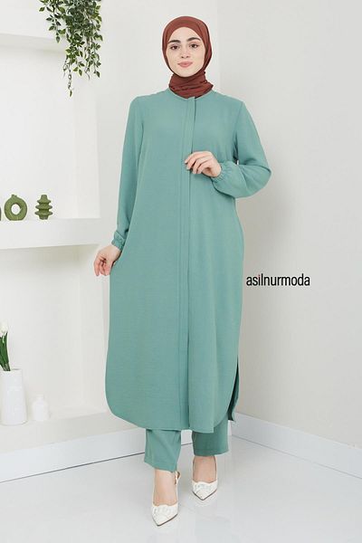 ASİLNUR Sena Ayrobin Zippered Double Set Mint Green