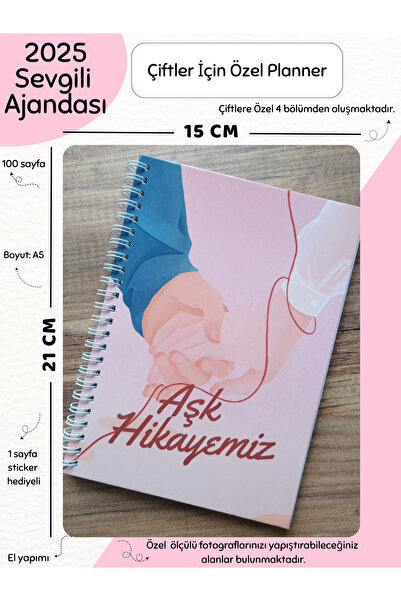 Else Craft Sevgili Ajandası -Çiftler İçin -Özel Planner |Anılarınızı Planlayı...