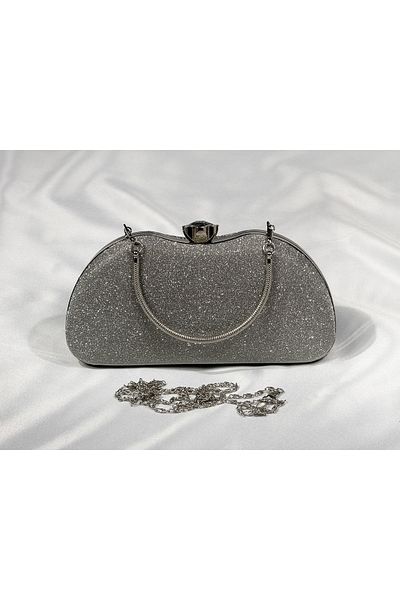 Store Silver Glitter Diamond Buckle Evening Dress Bag