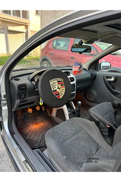 as garaj PORSCHE BÜYÜK LOGOLU DEKOR ÜNİVERSAL DİREKSİYON KILIF