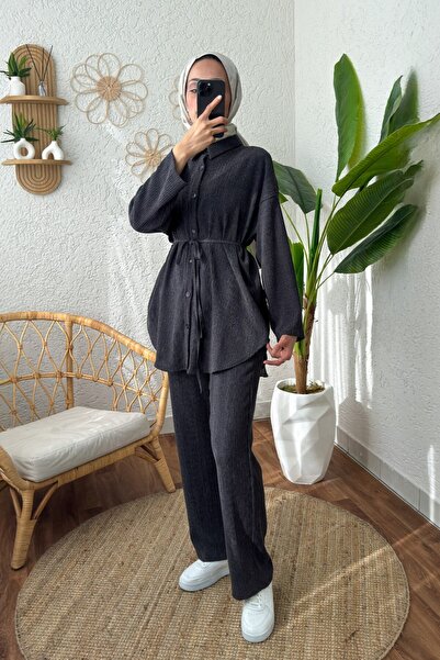 Yefrastore Διπλό κοστούμι με μαύρη σχοινί ζώνη