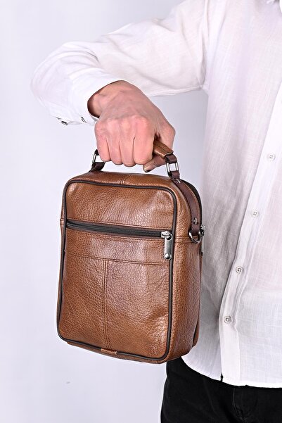 ÇÇS Çcs 31001 - Дамска чанта от естествена кожа с дълга презрамка, кафява