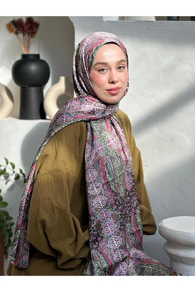 Modakaşmir شال حريري بنمط عرقي