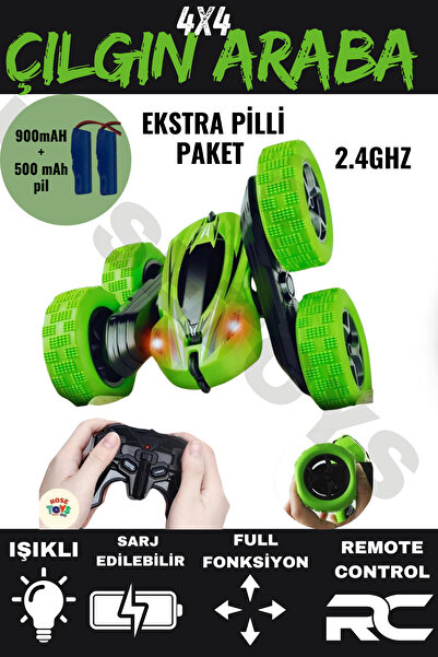 kosetoys Çılgın araba uzaktan kumandalı Full Fonksiyon Işıklı Şarjlı 2.4 Ghz ...