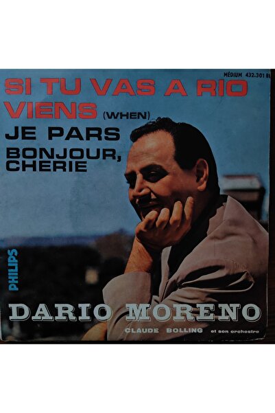 mazi plak Dario Moreno /Si Tu Vas A Rio - 4 Parçalık EP Orijinal Dönem Baskı ...