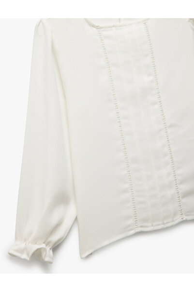 Koton Viskózová halenka Crew Neck s dlouhým rukávem