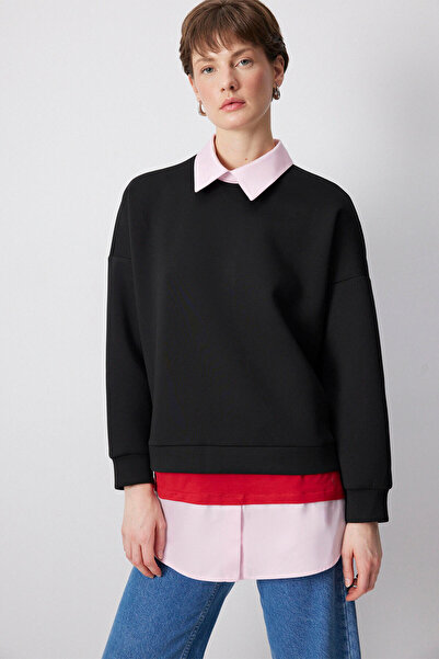 Touché Privé Φούτερ με γιακά πουκάμισο από ύφασμα κατάδυσης