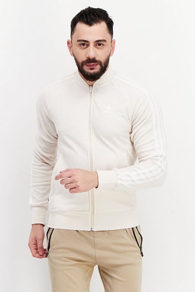 adidas Men Sportswear Fit Brand Logo Outdoor Sweatshirt, Beige