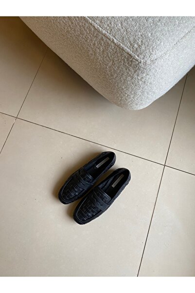 LOSS CLOUDY EL ÖRGÜSÜ SİYAH LOAFER