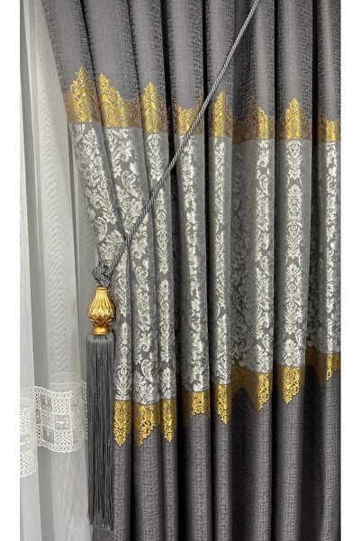 beatiful DAMASK CU MODEL GRAY ÎNCHIS FON SIK PILE BORU PILE TEK KANAT -ACCESORIE CU CADOU-