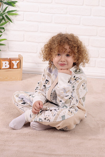 Pambık Kids Bebek ve Çocuk Uzun Kollu Uyku Tulumu Organik %100 Pamuk (Pazen) ...