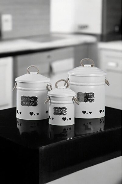 TOPTANFONİ 3 lü Patates Soğan Sarımsak Saklama Kovası Beyaz