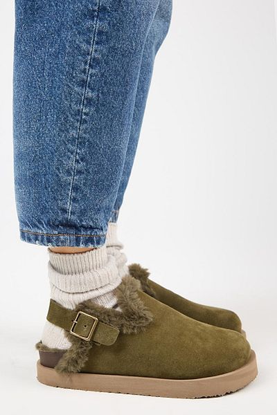 Manijero Holly 2 Furry Platform - Women's Genuine Leather Belted Buckle Khaki Sandals Size: 40