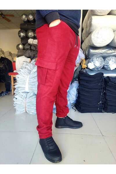 SURMARİ Cargo Pocket Men's Regular Fit Winter Fleece Sweatpants