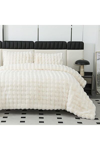 gülce home Bubble Rabbit Feather Sleeping Set and Bed Cover
