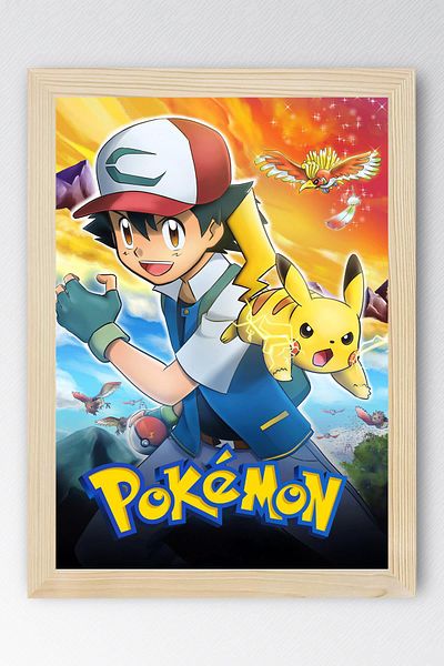Saturn Pokemon Framed Painting - Cartoon Poster Painting