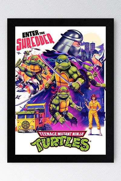 Saturn Pictură înrămată cu țestoase Ninja - Poster de film Teenage Mutant Ninja Turtles