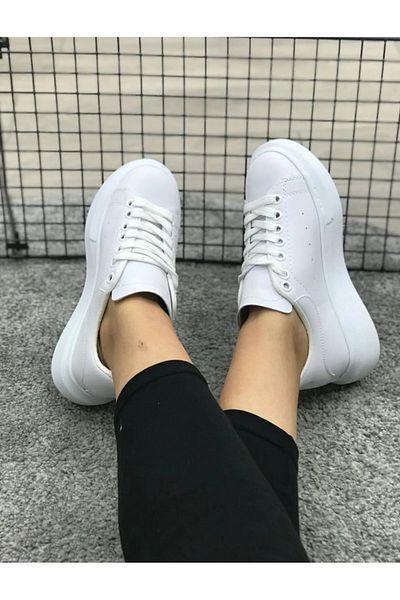 Liarca Women's Men's Unisex Lace-Up Leather High-Sole Comfortable Casual Sports Shoes Sneaker