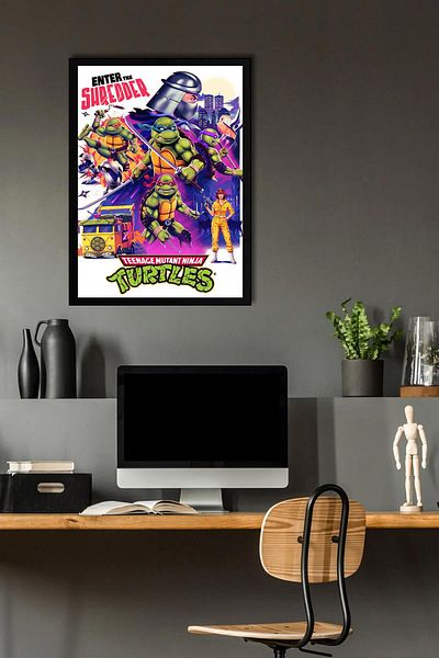 Saturn Pictură înrămată cu țestoase Ninja - Poster de film Teenage Mutant Ninja Turtles