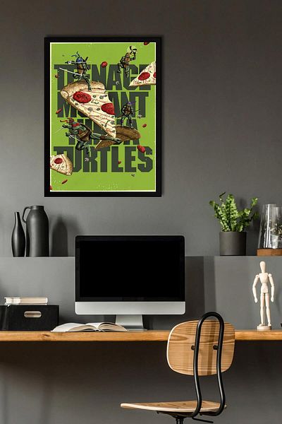 Saturn Ζωγραφική με κορνίζα Ninja Turtles - Ζωγραφική αφίσας ταινίας Teenage Mutant Ninja Turtles
