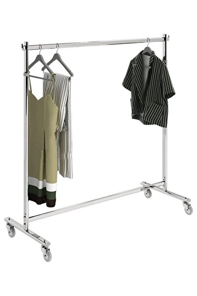 Galip Bronz Elbise Askılık Standı, Elbise Askılığı, Tekerlekli Mağaza Askılık...