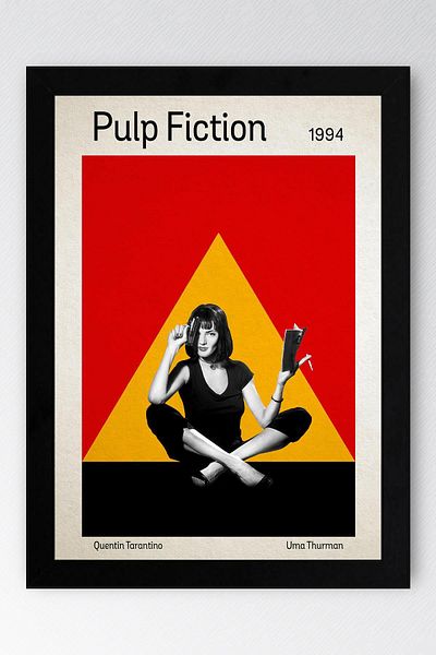 Saturn Pulp Fiction Framed Painting - Cheap Novel Fim Poster Painting