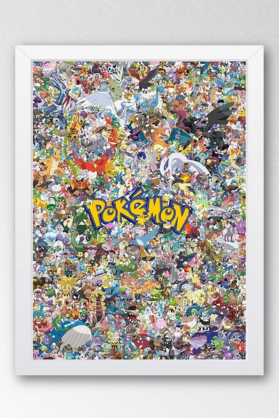 Saturn Pictură înrămată Pokemon - Pictură poster de desene animate