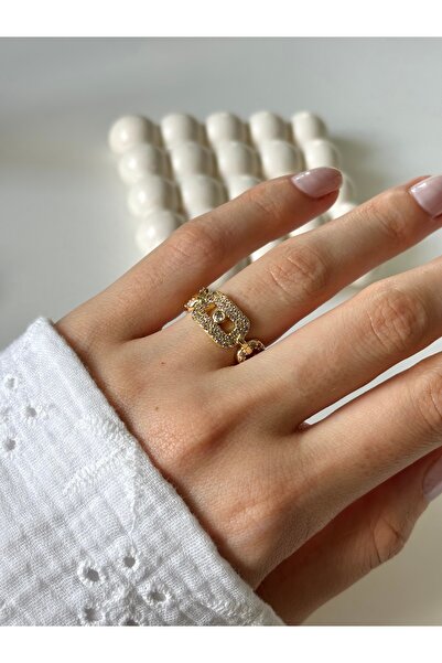 Ressia خاتم حجر الزركون الهندسي