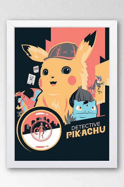 Saturn Pictură înrămată Pokemon - Pictură poster de desene animate