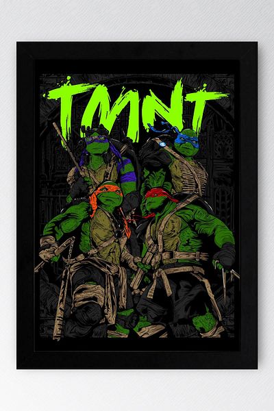 Saturn Pictură înrămată cu țestoase Ninja - Poster de film Teenage Mutant Ninja Turtles
